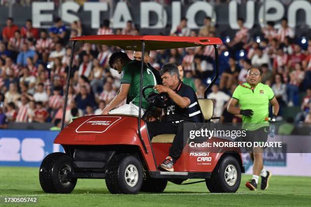 Bolivia's defender Jairo Quinteros leaves the field after an injury during the 2026 FIFA World Cup South American qualification football match...