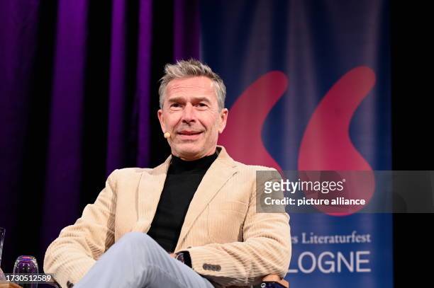 October 2023, North Rhine-Westphalia, Cologne: Author Dirk Steffens reads at Lit.Cologne special, the international literature festival Photo: Horst...