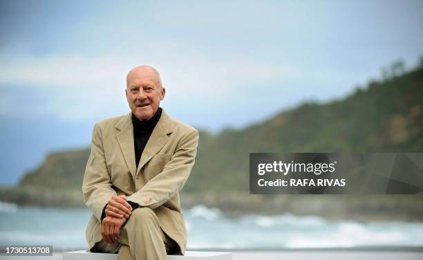 British architect Norman Foster poses after the screening of the "How Much does your building weigh, Mr Foster ?" produced by his wife Elena Ochoa,...