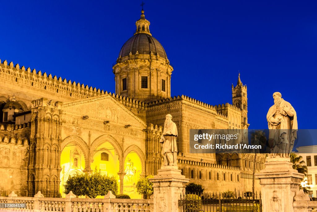 Palermo Cathedral at dusk
