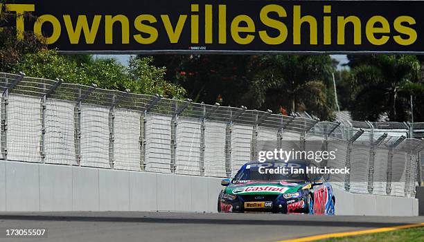 Will Davison drives the Ford's Pepsi Max Crew Ford during qualifying for the Townsville 400, which is round seven of the V8 Supercar Championship...