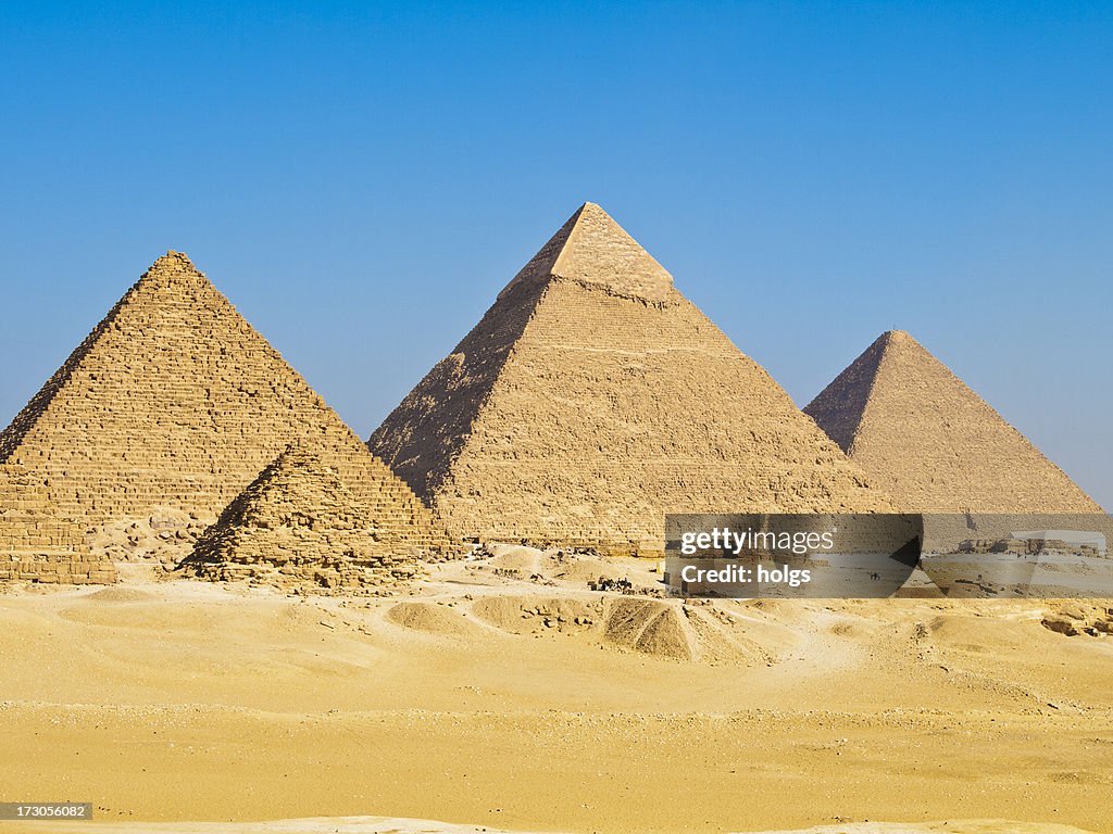 Pyramids of Giza on a clear day