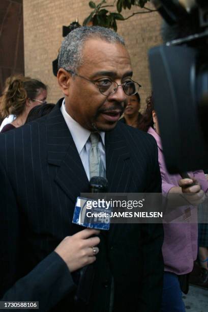 Harris County assistant prosecutor Joe Owmby leaves the Harris County Courthouse in Houston, Texas, 12 March 2002 during the lunch break in the...