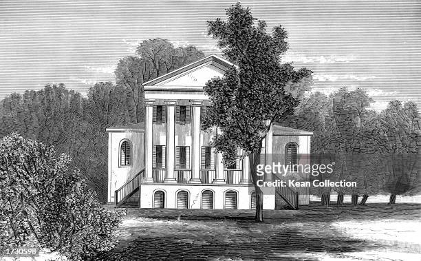 Exterior view of Oak Hill, the residence of James Monroe , fifth president of the United States, Loudoun County, Virginia, 19th Century.