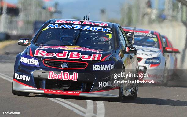 Jamie Whincup drives the Red Bull Racing Australia Holden during race 20 for the Townsville 400, which is round seven of the V8 Supercar Championship...