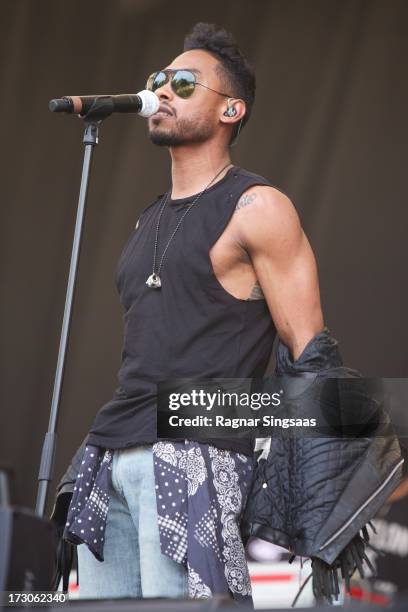 Miguel performs on stage on Day 4 of Hove Festival 2013 on July 5, 2013 in Arendal, Norway.