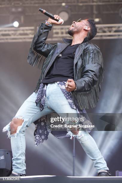 Miguel performs on stage on Day 4 of Hove Festival 2013 on July 5, 2013 in Arendal, Norway.