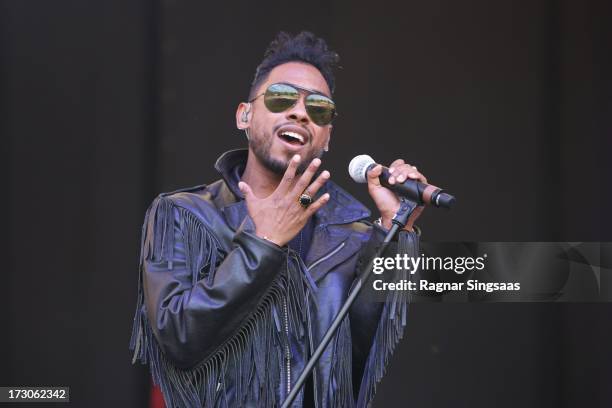 Miguel performs on stage on Day 4 of Hove Festival 2013 on July 5, 2013 in Arendal, Norway.