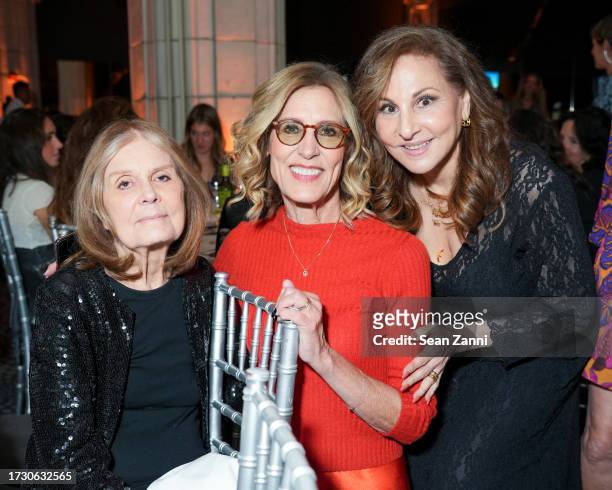 Gloria Steinem, Christine Lahti and Kathy Najimy attend as Equality Now Hosts "Make Equality Reality" Gala at Guastavino's on October 11, 2023 in New...