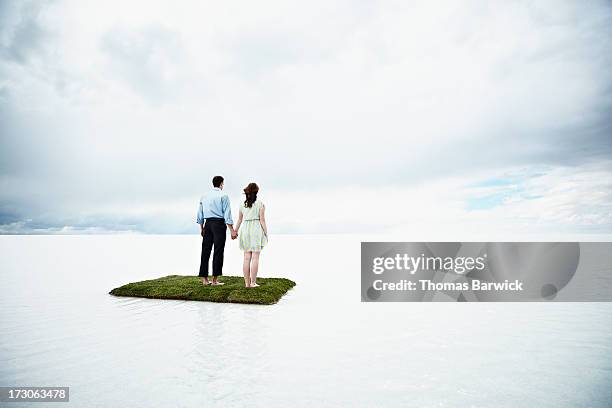 couple on small island in large body of water - dreams foundation stock pictures, royalty-free photos & images