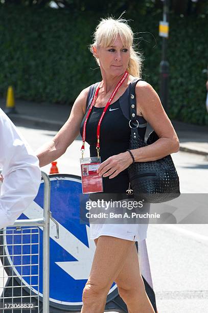 Andrea Temesvari sighted at Wimbledon Tennis on July 6, 2013 in London, England.