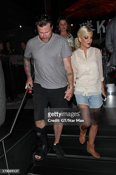 Dean McDermott and Tori Spelling as seen on July 6, 2013 in Los Angeles, California.