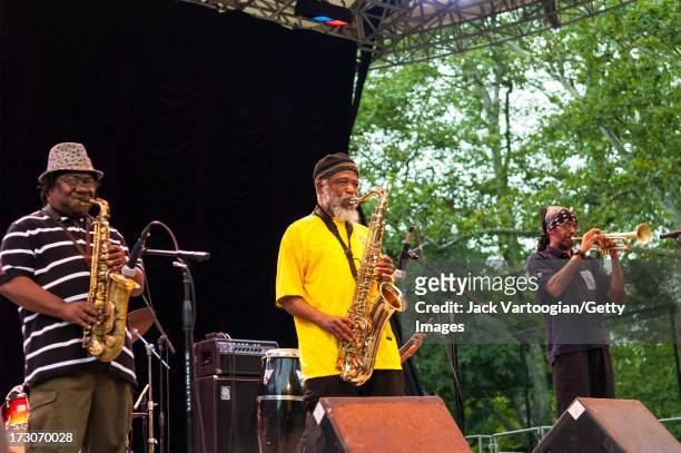 Jamaican ska band the Skatalites perform at the Putumayo World Music 15th Anniversary show at Central Park SummerStage, New York, New York, July 27,...