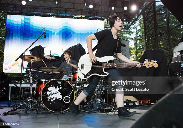 Tommy Cornellier and Jeremy Cornellier of My Hidden Self performs during the Quebec Festival D'ete on July 5, 2013 in Quebec City, Canada.