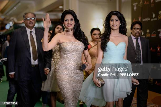 Indian Bollywood actress Sridevi Kapoor arrives for the 14th International Indian Film Academy in Macau on July 6, 2013. The annual IIFA Awards,...