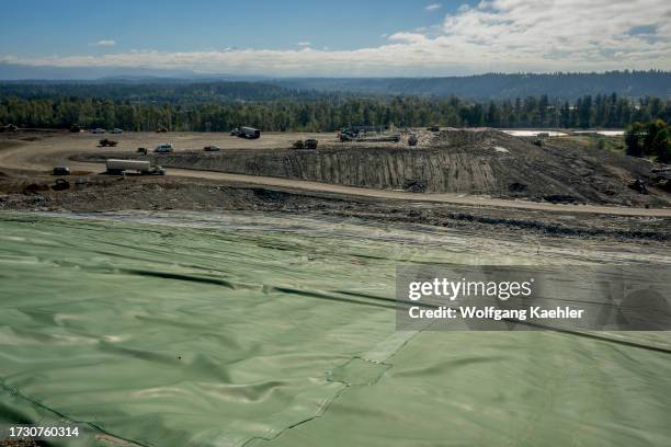 Covered garbage at the King County Cedar Hills Regional Landfill facilities, operated by the King County Solid Waste Division near Maple Valley,...