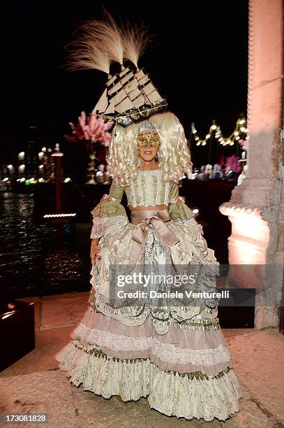 Anna Dello Russo attends the 'Ballo in Maschera' to Celebrate Dolce&Gabbana Alta Moda at Palazzo Pisani Moretta on July 6, 2013 in Venice, Italy.