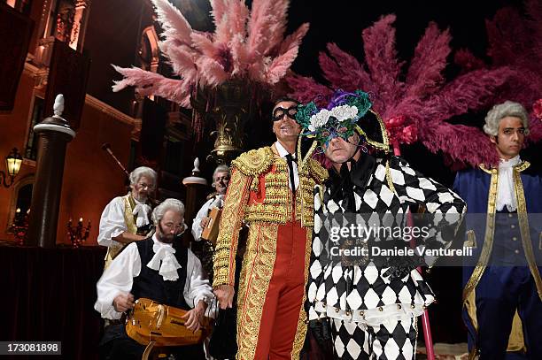 Designers Stefano Gabbana and Domenico Dolce attends the 'Ballo in Maschera' to Celebrate Dolce&Gabbana Alta Moda at Palazzo Pisani Moretta on July...