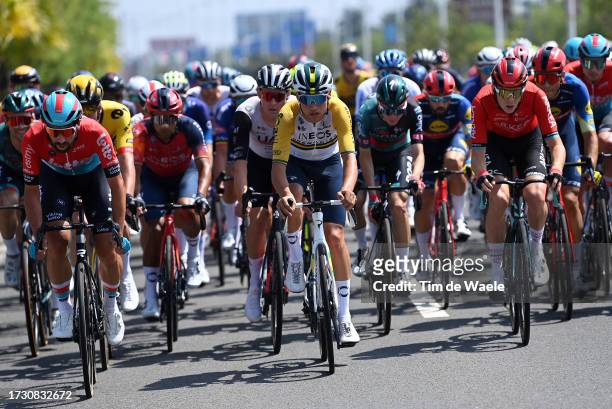 Thomas De Gendt of Belgium and Team Lotto Dstny, Lucas Plapp of Australia and Team INEOS Grenadiers and Louis Barre of France and Team Arkea-Samsic...