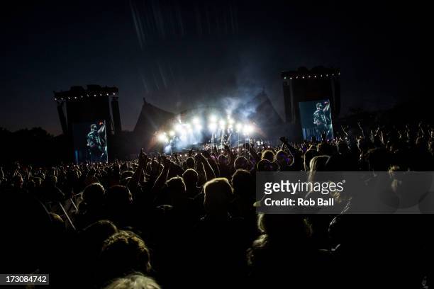 Atmosphere during Metallica's headline show on Day 3 of Roskilde Festival 2013 on July 6, 2013 in Roskilde, Denmark.