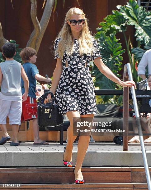 Paris Hilton as seen on July 6, 2013 in Los Angeles, California.