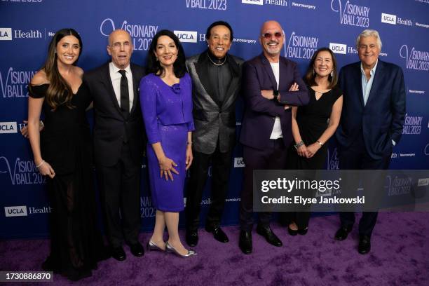 Erika Kort, Jeffrey Katzenberg, Johnese Spisso, Smokey Robinson, Howie Mandel, Dr. Linda M. Liau, and Jay Leno attend the UCLA Department of...