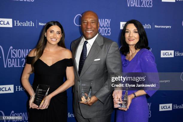 Erika Kort, Byron Allen, and Johnese Spisso attend the UCLA Department of Neurosurgery's 2023 Visionary Ball at The Beverly Hilton on October 11,...