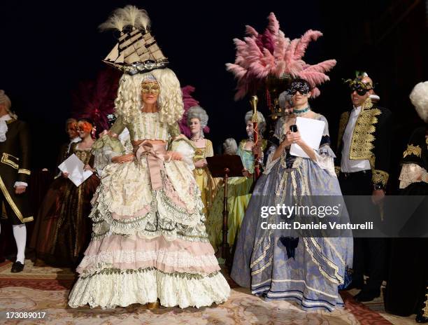 Anna Dello Russo attends the 'Ballo in Maschera' to Celebrate Dolce&Gabbana Alta Moda at Palazzo Pisani Moretta on July 6, 2013 in Venice, Italy.