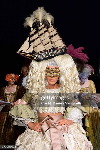 Anna Dello Russo attends the 'Ballo in Maschera' to Celebrate Dolce&Gabbana Alta Moda at Palazzo Pisani Moretta on July 6, 2013 in Venice, Italy.