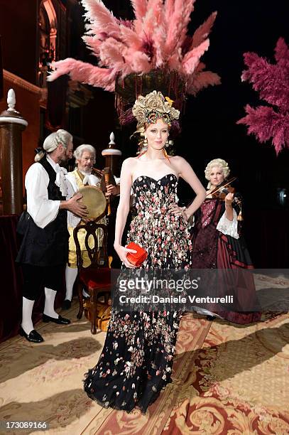 Karen Elson attends the 'Ballo in Maschera' to Celebrate Dolce&Gabbana Alta Moda at Palazzo Pisani Moretta on July 6, 2013 in Venice, Italy.