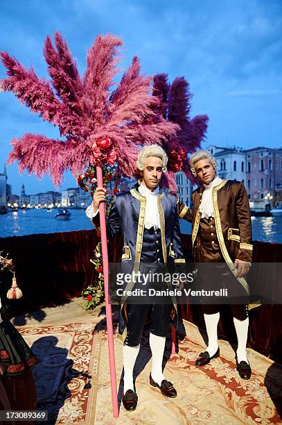 General view of the 'Ballo in Maschera' to Celebrate Dolce&Gabbana Alta Moda at Palazzo Pisani Moretta on July 6, 2013 in Venice, Italy.