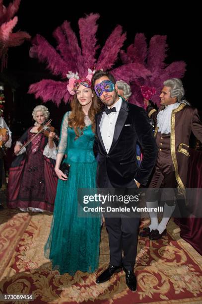 Olivia Grant and Diego Bivero Volpe attends the 'Ballo in Maschera' to Celebrate Dolce&Gabbana Alta Moda at Palazzo Pisani Moretta on July 6, 2013 in...