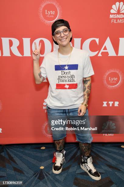 Ryan Cassata attends the Los Angeles premiere of MSNBC Films' "Periodical" at Vidiots Foundation - Eagle Theatre on October 11, 2023 in Los Angeles,...
