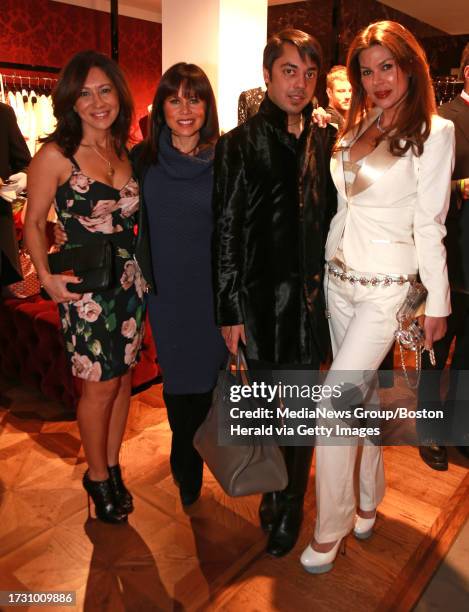 Sinesia Karol, Daniela Corte, Suhail Kwatra, and Amber D'Amelio at a party at Dolce & Gabbana on Newbury Street hosted by John Henry and Linda...