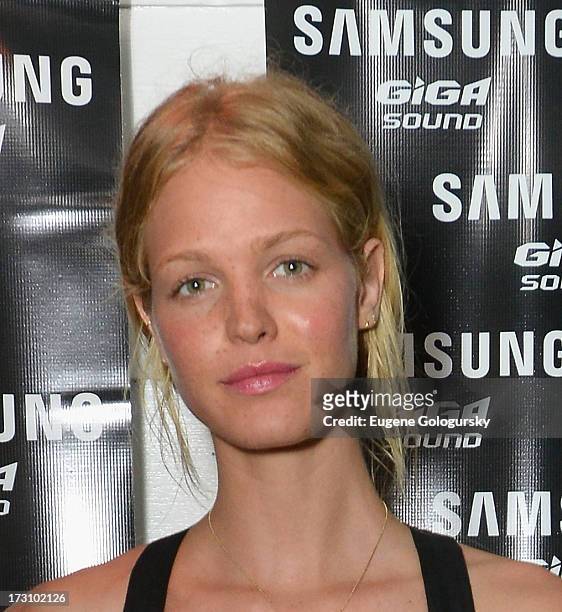 Model Erin Heatherton The Surf Lodges Summer DJ Series to launch the new Samsung Giga speaker system in Montauk, NY on July 7th, 2013