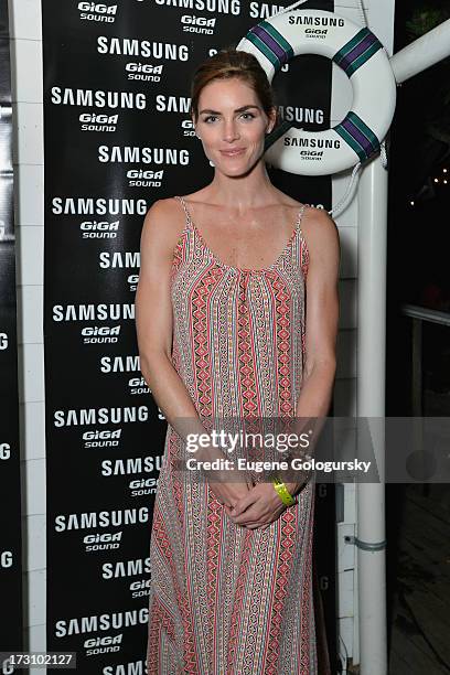 Model Hilary Rhoda at The Surf Lodges Summer DJ Series to launch the new Samsung Giga speaker system in Montauk, NY on July 7th, 2013