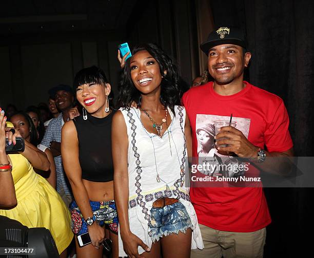 Bridget Kelly, Brandy Norwood, and Ryan Press attend the Essence Day party at the W New Orleans on July 6, 2013 in New Orleans, Louisiana.