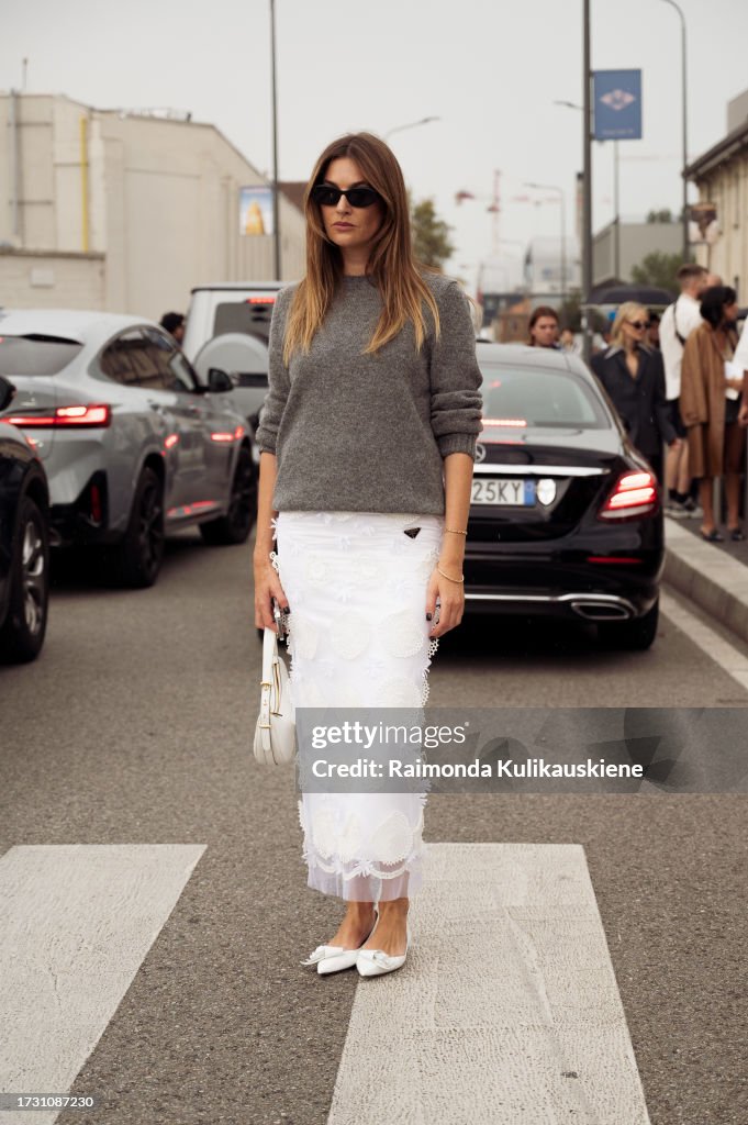 Street Style - Day 3 - Milan Fashion Week - Womenswear Spring/Summer 2024