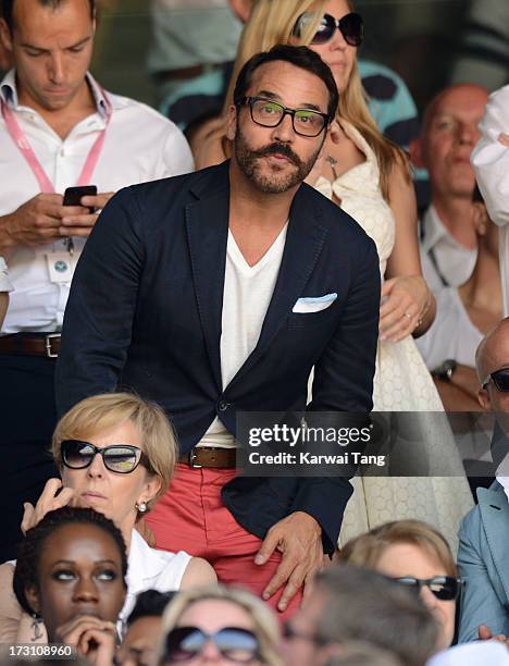 Jeremy Piven attends the Men's Singles Final between Novak Djokovic and Andy Murray on Day 13 of the Wimbledon Lawn Tennis Championships at the All...