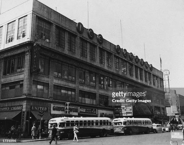 Exterior view of the second old Madison Square Garden, New York City, 1940s.