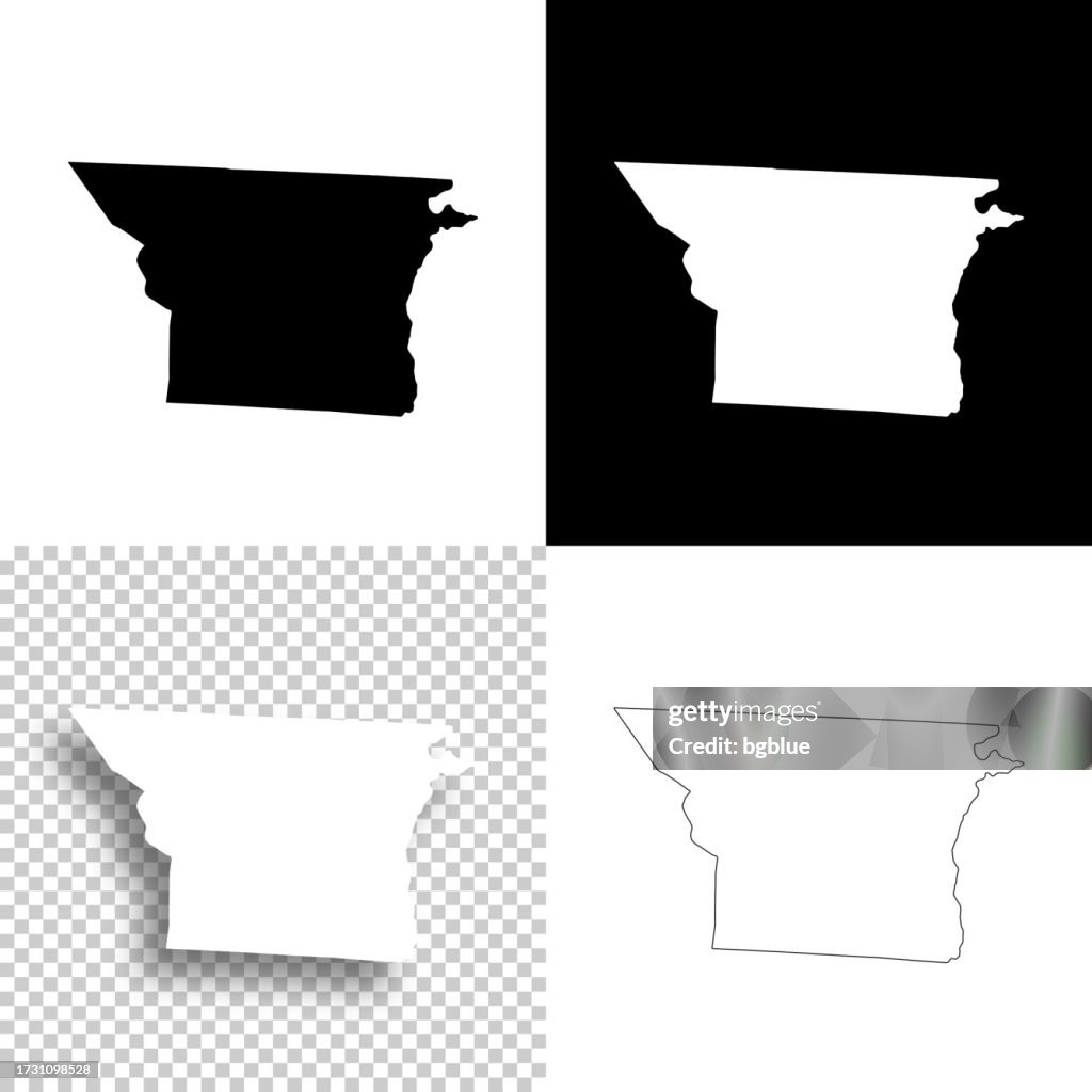 Gaston County, North Carolina. Maps for design. Blank, white and black backgrounds