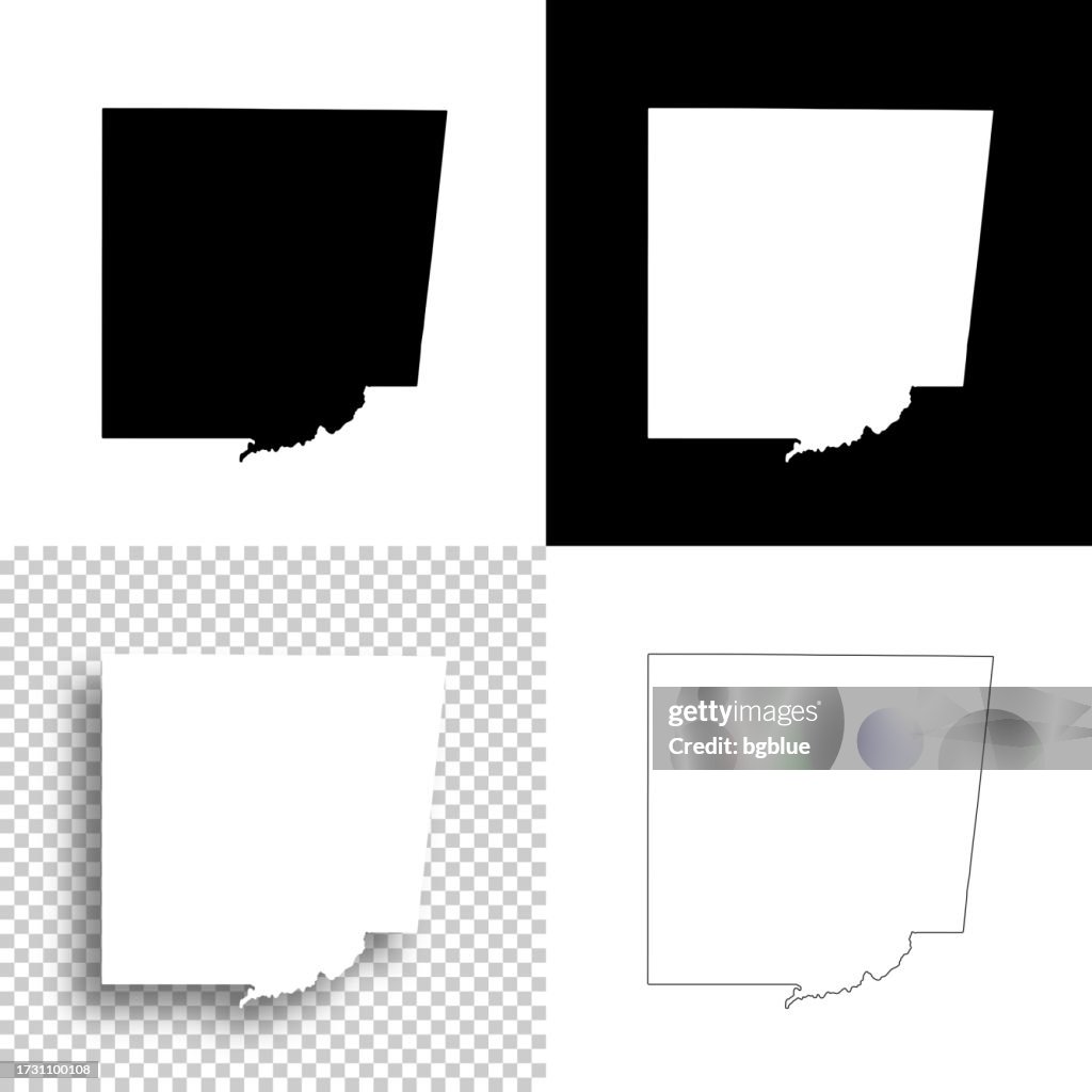 Monroe County, Mississippi. Maps for design. Blank, white and black backgrounds