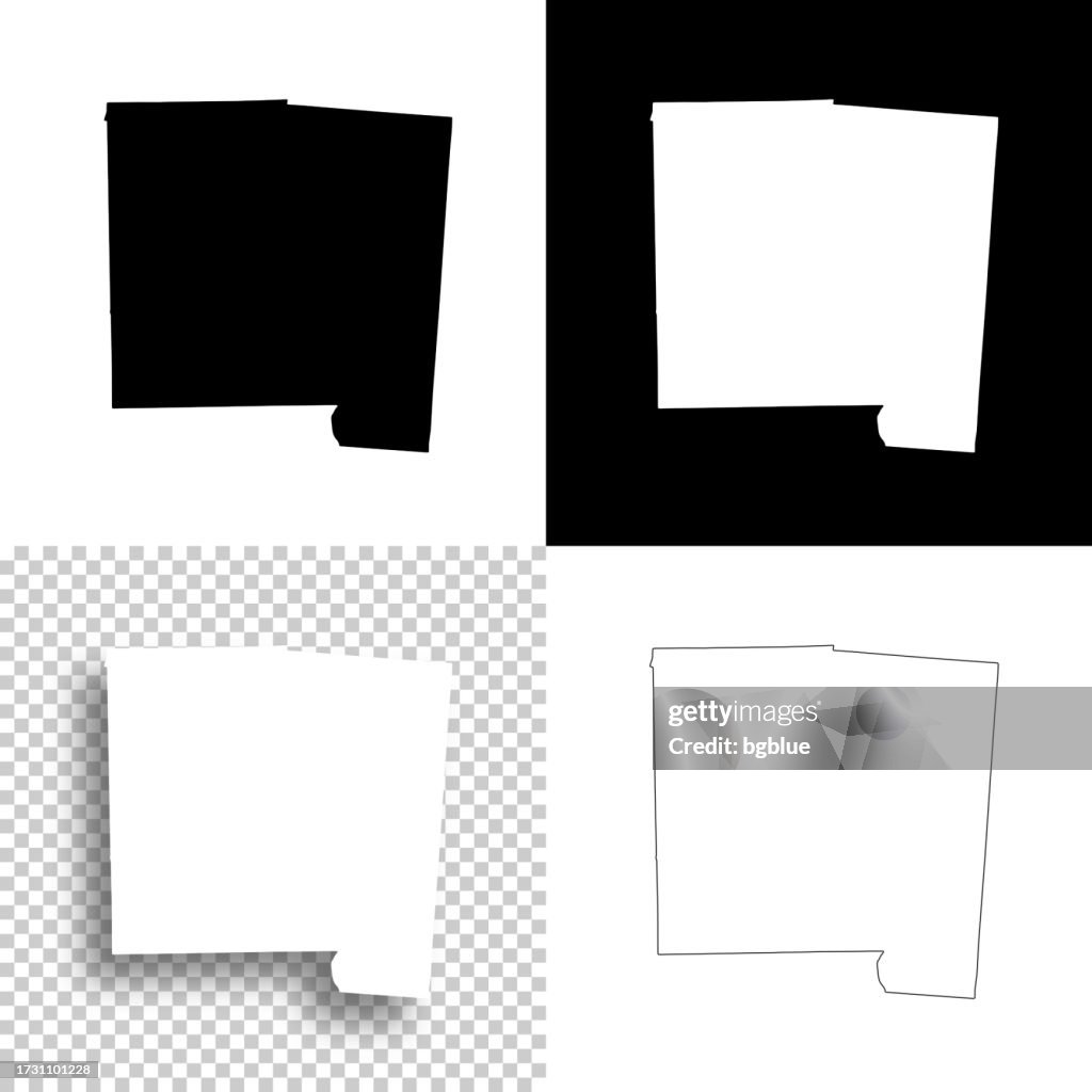 Miami County, Ohio. Maps for design. Blank, white and black backgrounds