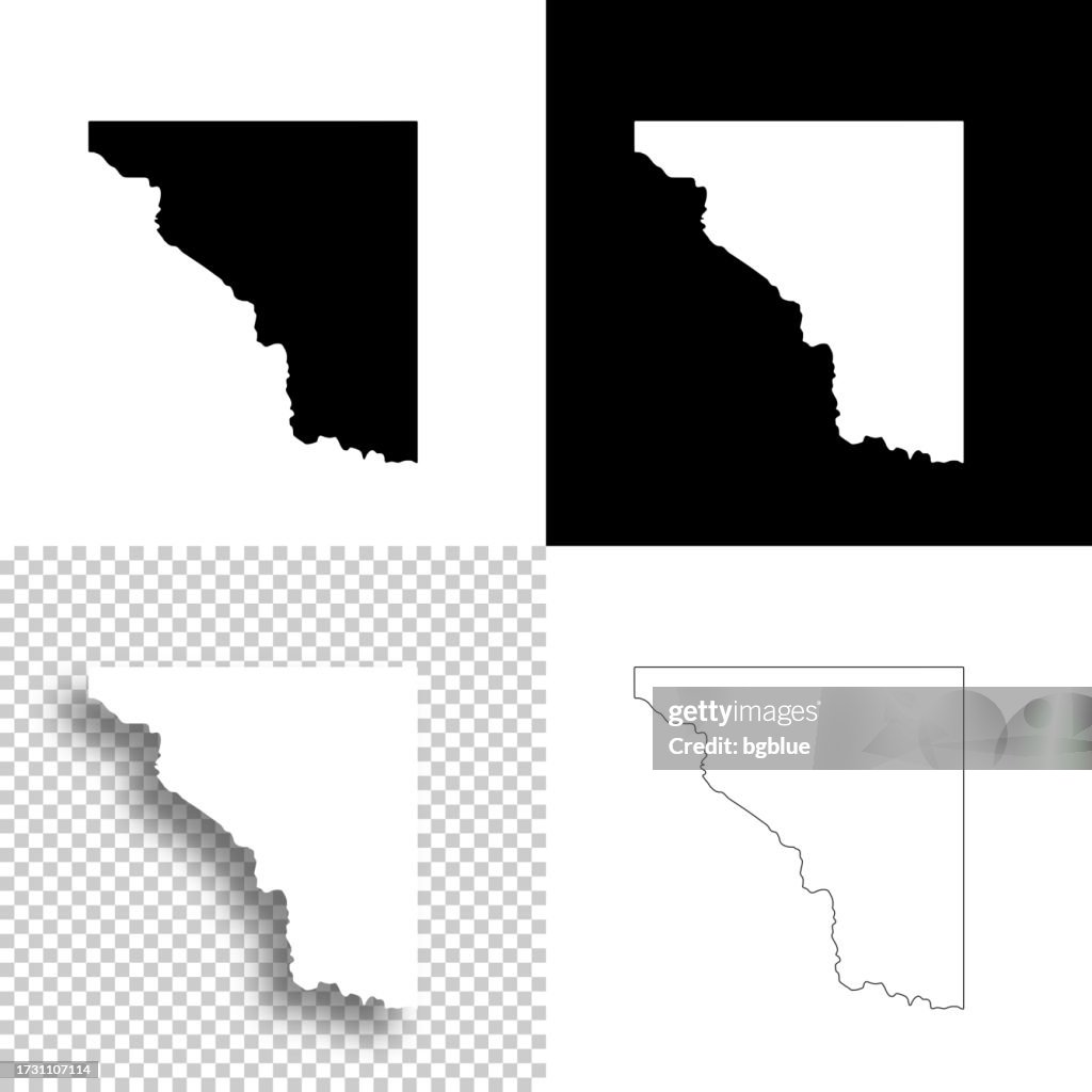 Cleveland County, Oklahoma. Maps for design. Blank, white and black backgrounds