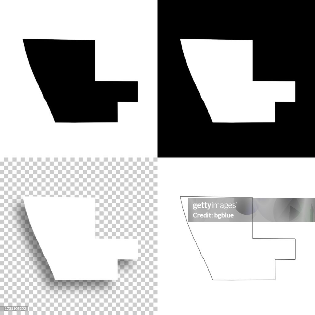 Muskegon County, Michigan. Maps for design. Blank, white and black backgrounds