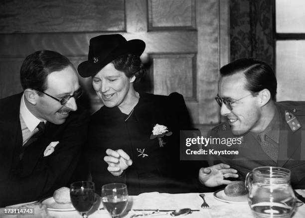 Prince Bernhard of the Netherlands with Lady Sykes and British politician Robert Gascoyne-Cecil, 5th Marquess of Salisbury and Secretary of State for...