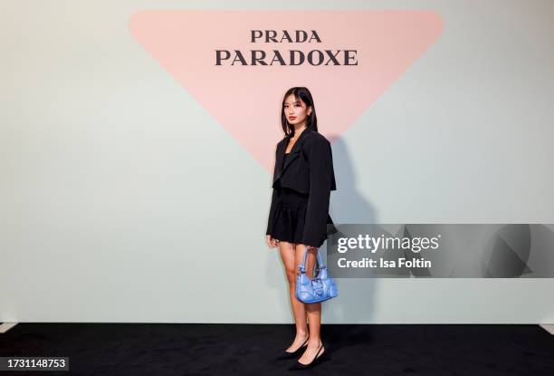 Influencer Ting Ting Lai attends the Prada Paradoxe Anniversary & Launch Event In Duesseldorf on October 11, 2023 in Duesseldorf, Germany.