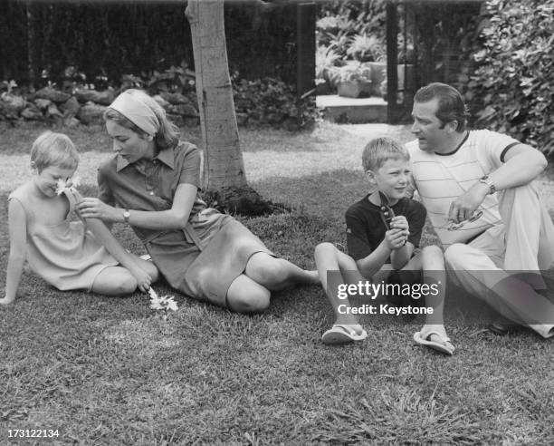 Prince Albert of Belgium and Princess Paola of Belgium enjoy a family holiday at Cap d'Antibes with their children, Princess Astrid of Belgium and...