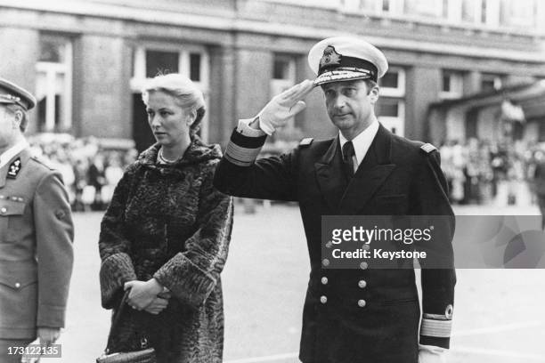 Prince Albert of Belgium and Princess Paola of Belgium attend a military presentation for their son, Prince Philippe of Belgium, who is leaving home...