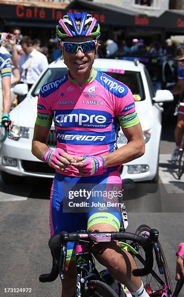 Damiano Cunego of Italy and Team Lampre-Merida during Stage One of the Tour de France 2013 - the 100th Tour de France -, a road stage between...